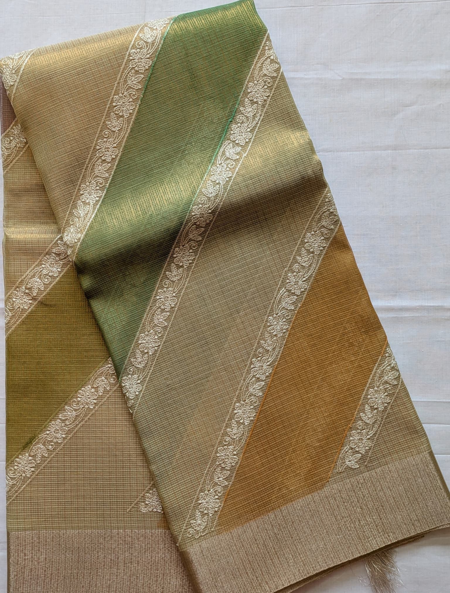 Multi colour tissue silk saree